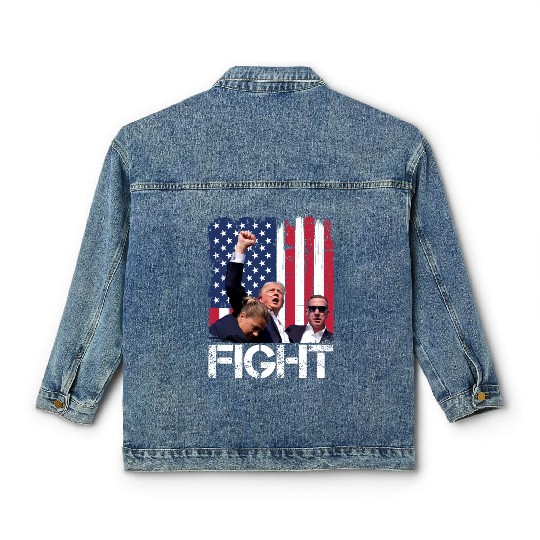 President Trump Assassination Attempt Trump 2024 Classic Women's Denim Jackets