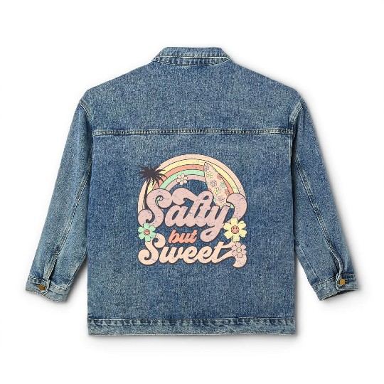 Salty but Sweet - Retro Summer Design Classic Women's Denim Jackets