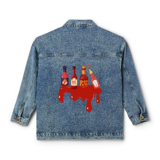 Hot Sauce Hot Sauces Foodie Tea Spicy Hot Classic Women's Denim Jackets