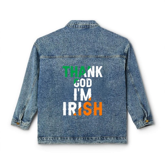 St Patricks Thank God Im Irish Premium Classic Women's Denim Jackets