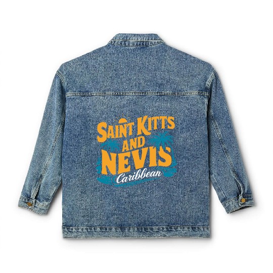 Saint Kitts And Nevis Caribbean Souvenir Classic Women's Denim Jackets