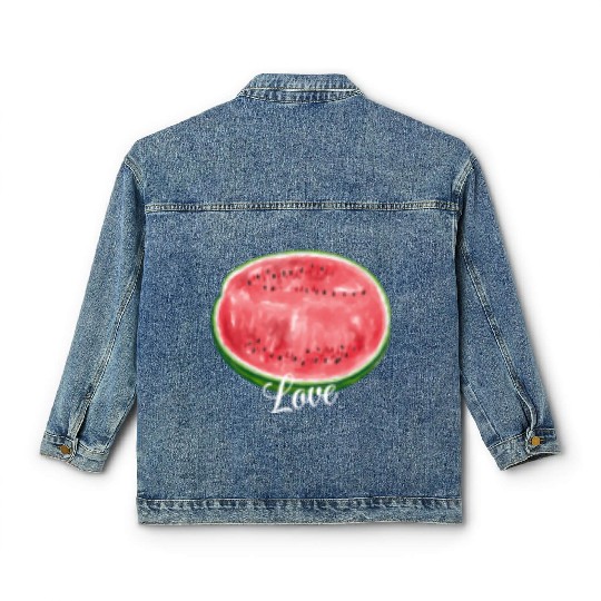 Watermelon, juicy, refreshing, summer fruit Classic Women's Denim Jackets
