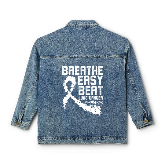 Breathe Easy Beat Lung Cancer Awareness Warriors Classic Women's Denim Jackets