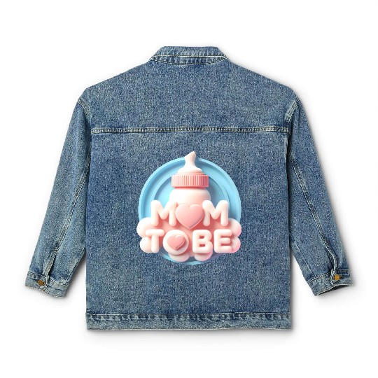 Cute Mom To Be Baby Announcement Design Classic Women's Denim Jackets