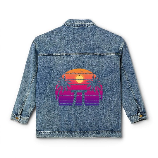 Born on Pi Day Math Equations Sunset Gift Classic Women's Denim Jackets