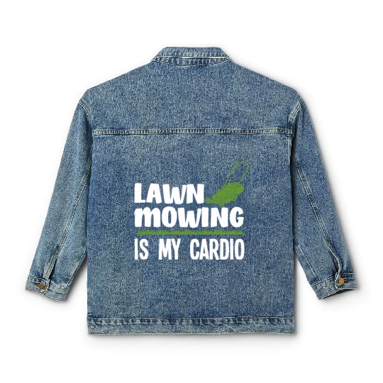 Landscape Gardener Lawn Mowing Cardio Classic Women's Denim Jackets