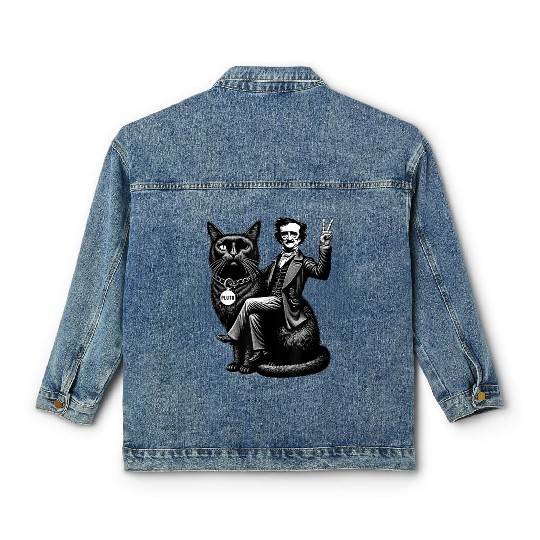 Edgar Allan Poe Riding Classic Women's Denim Jackets