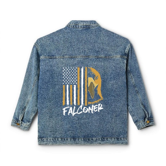 4th Of July US Flag Falcon Bird Lover Falconry Classic Women's Denim Jackets