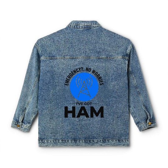 Amateur Ham Radio Operator Radio Waves Frequency Classic Women's Denim Jackets