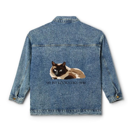 My bff looks like this (cat) Classic Women's Denim Jackets