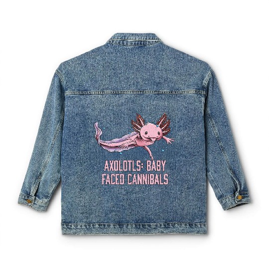 Baby Faced Cannibals Axolotl Animal Lover Salamand Classic Women's Denim Jackets