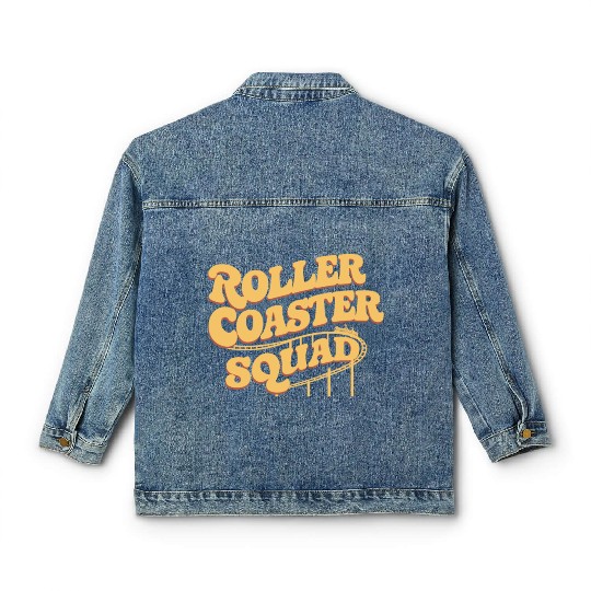 Roller Coaster Squad Fun Thrill Ride Team Classic Women's Denim Jackets