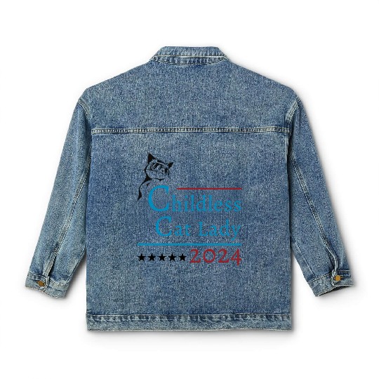 "Childless Cat Lady" Kamala Harris 2024 Classic Women's Denim Jackets