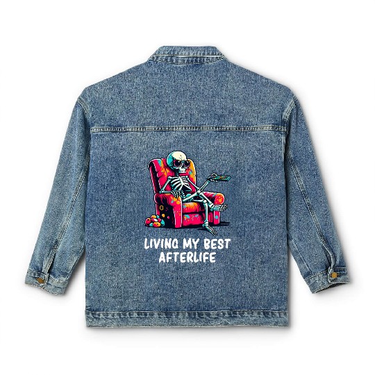 Skeleton - Skeleton Humor - Skeleton Dark Humor Classic Women's Denim Jackets