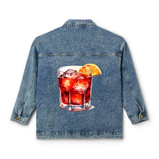 Red Cocktail Classic Women's Denim Jackets