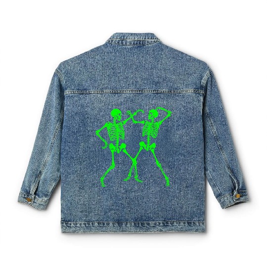 Dancing Skeletons Dance Challenge Halloween Classic Women's Denim Jackets