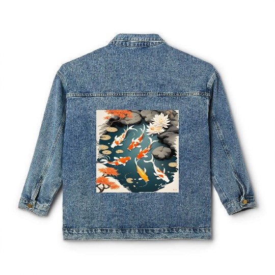 Koi Pond 2 Classic Women's Denim Jackets