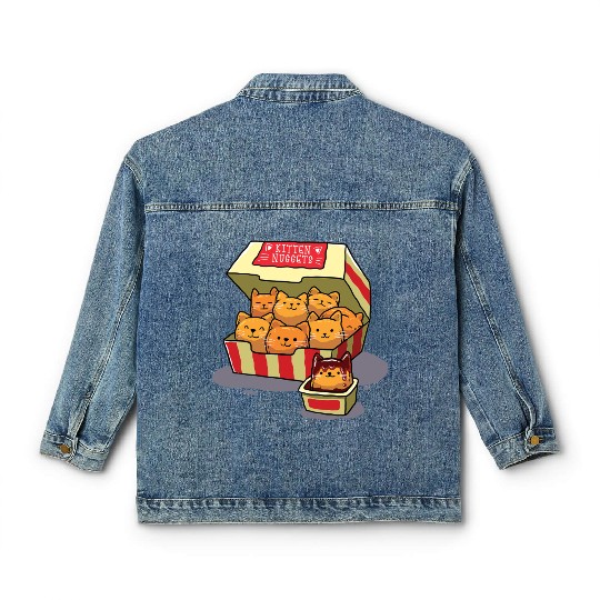 Kitten Nuggets Food Cat Lover Classic Women's Denim Jackets