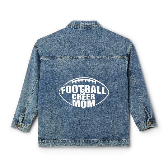 Football & Cheer Mom - Proud Support for Your Kids Classic Women's Denim Jackets
