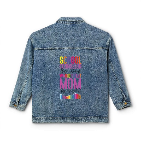 School Counselor Mom School Classic Women's Denim Jackets