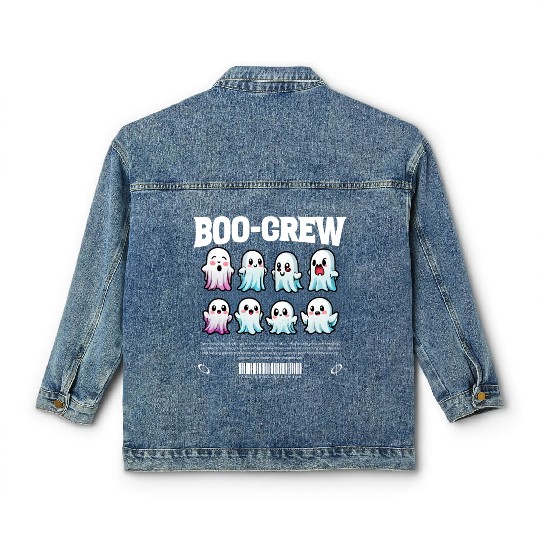 Boo Crew - Halloween Cute Ghost Classic Women's Denim Jackets