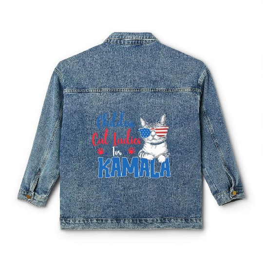 Childess Cat Ladies for Kamala Classic Women's Denim Jackets