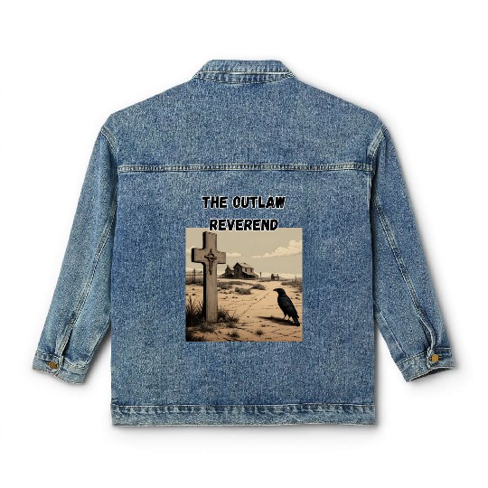 The Outlaw Reverend, Crow And Cross Classic Women's Denim Jackets