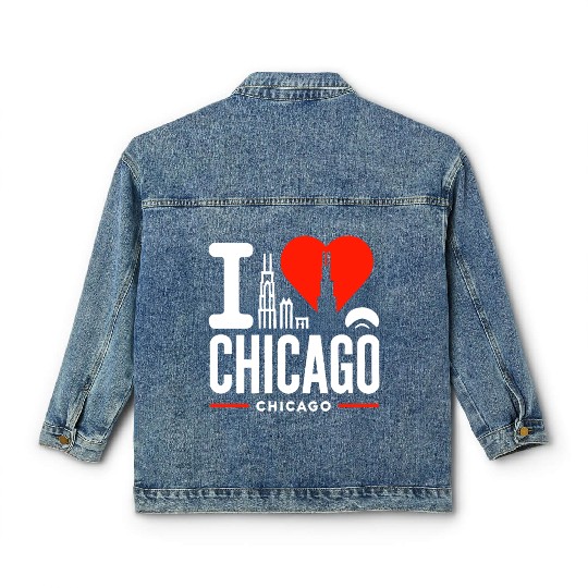 I Love Chicago The Windy City Chi-Town Classic Women's Denim Jackets