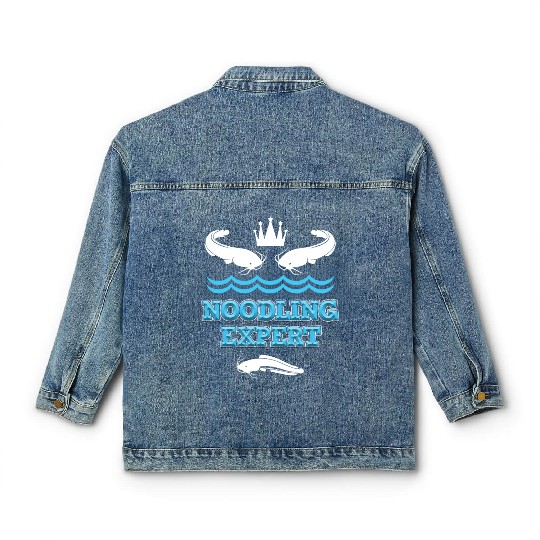 Noodler Catfish Fishing Noodling Expert Classic Women's Denim Jackets