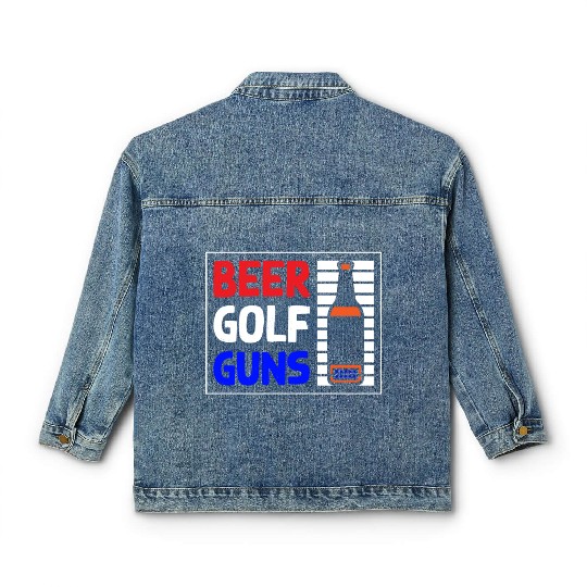 Beer Golf Guns Classic Women's Denim Jackets