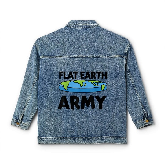 Flat Earth Army Flat Earther Flat Earth Classic Women's Denim Jackets