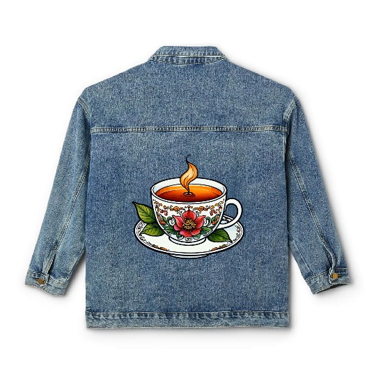 Cup Of Tea Neo Traditional Classic Women's Denim Jackets