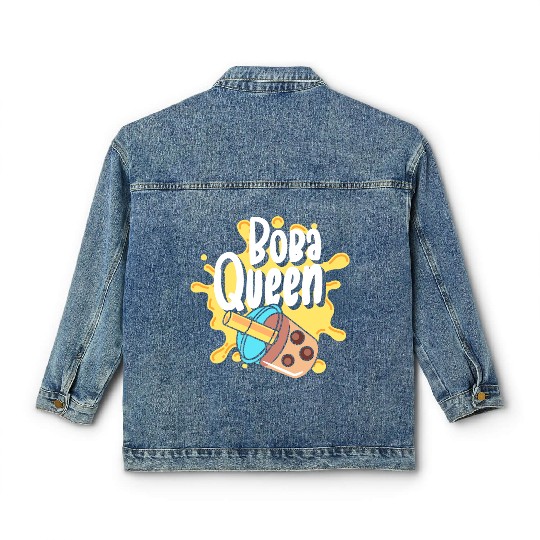 Kawaii Milk Tea Tea Balls Classic Women's Denim Jackets