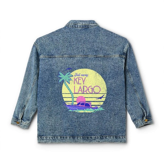 Sail Away Yacht Rock Key Largo Boating Classic Women's Denim Jackets
