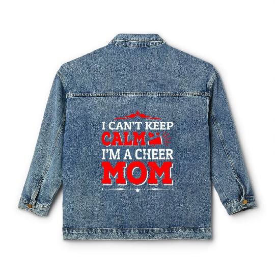 Keep Calm Cheer Mom Cheerleading Mother's Day Classic Women's Denim Jackets