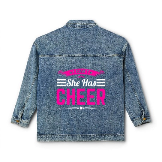 She Has Cheer Mom Cheerleading Mommy Mother's Day Classic Women's Denim Jackets