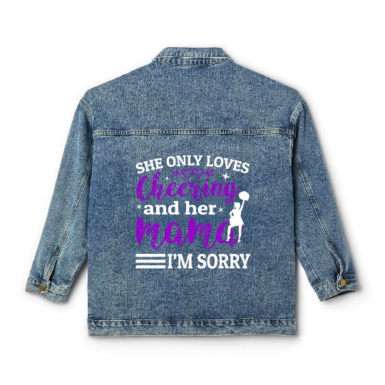 Loves Cheer Mom Cheerleading Mommy Mother's Da Classic Women's Denim Jackets