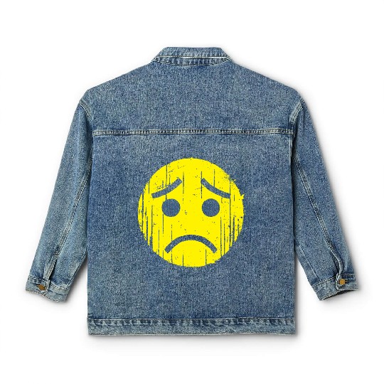 Depressed Emoticon Classic Women's Denim Jackets