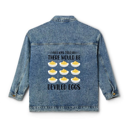 Funny Deviled Eggs Designs For Deviled Egg Lover Classic Women's Denim Jackets