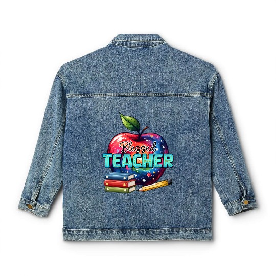 blessed teacher Classic Women's Denim Jackets