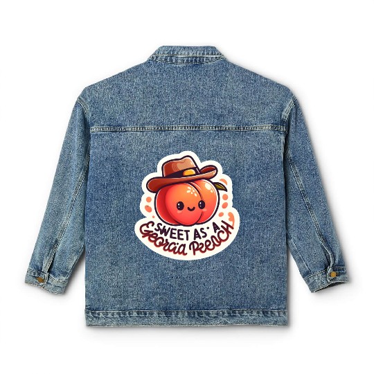 Sweet as a Georgia Peach Sticker Classic Women's Denim Jackets