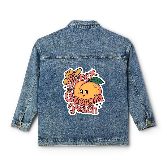 Sweet as a Georgia Peach Sticker.t-shits Classic Women's Denim Jackets