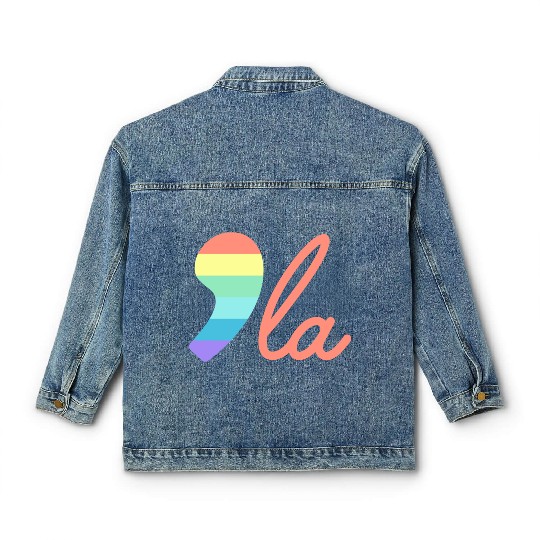 Comma La Kamala Harris Rainbow Election 2024 Classic Women's Denim Jackets