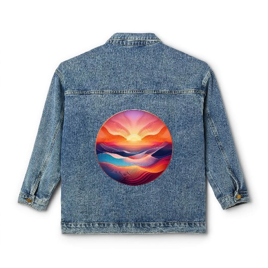 Colorful Sunrise Classic Women's Denim Jackets