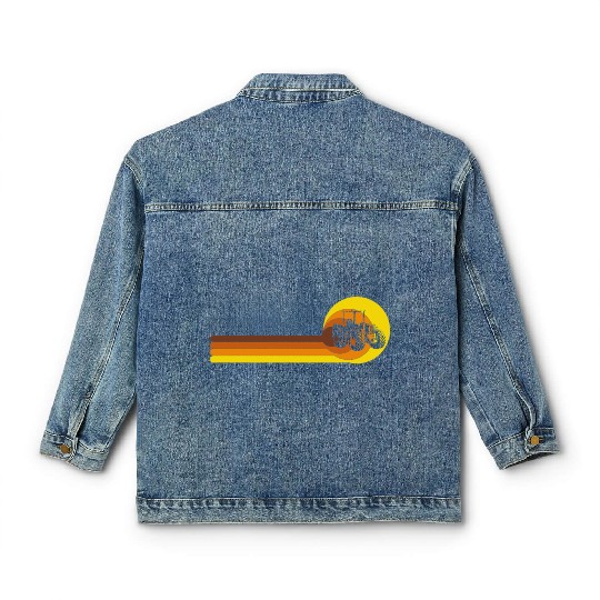 Farmer Agriculture Farm birthday 70s Years Classic Women's Denim Jackets