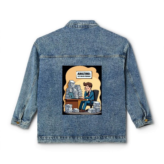Adulting: The Unpaid Internship - Office Humor Classic Women's Denim Jackets