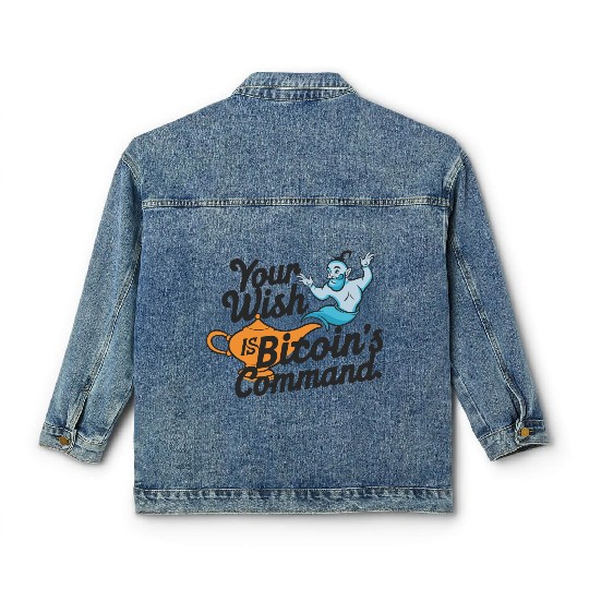 Bitcoin Genie - Your Wish is Bitcoin's Command Classic Women's Denim Jackets