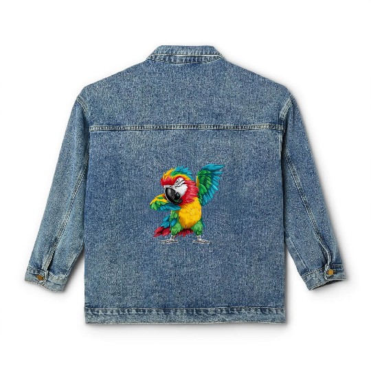 Macaw Parrot for a Bird Lover Animal Lover Classic Women's Denim Jackets