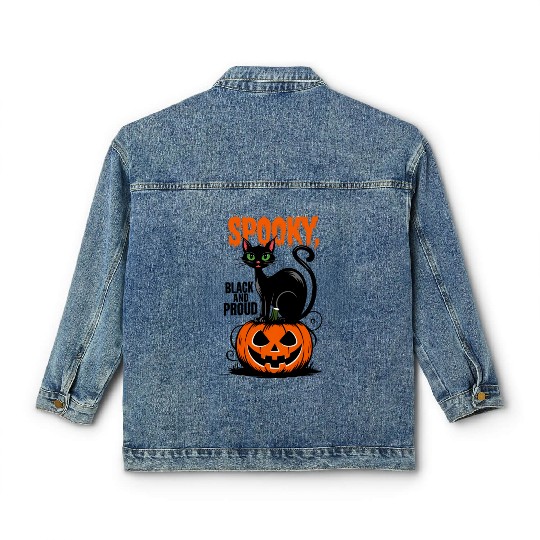 Spooky Black and Proud Classic Women's Denim Jackets