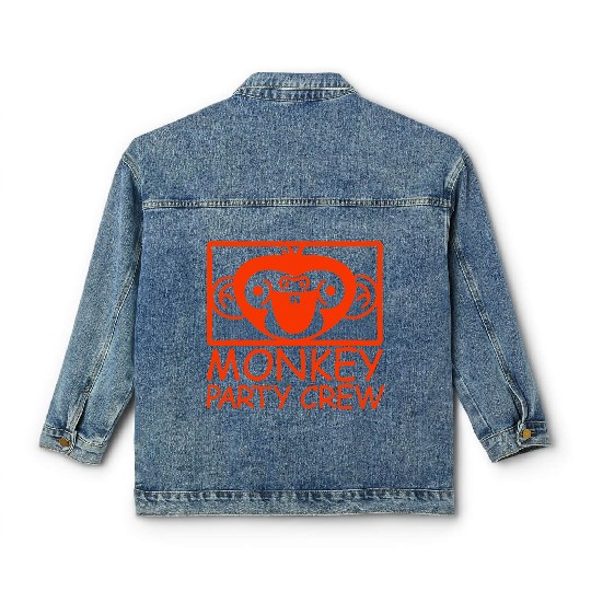 Monkey Chimpanzee Party Animals Crew Team Friends Classic Women's Denim Jackets
